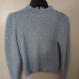 Rebecca Taylor Optic Tweed Pullover Sweater Carolina Blue Size XS